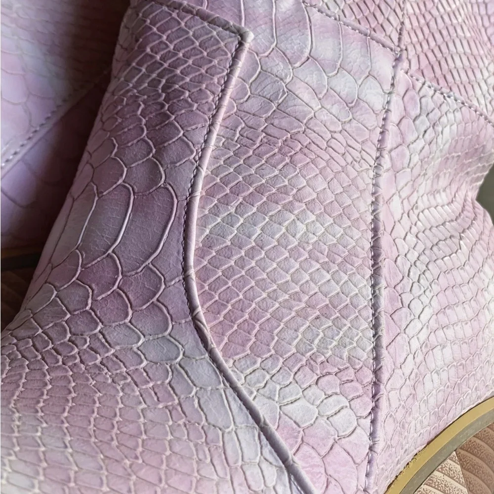 Pink Snakeskin Ankle Boots - Picture 10 of 11
